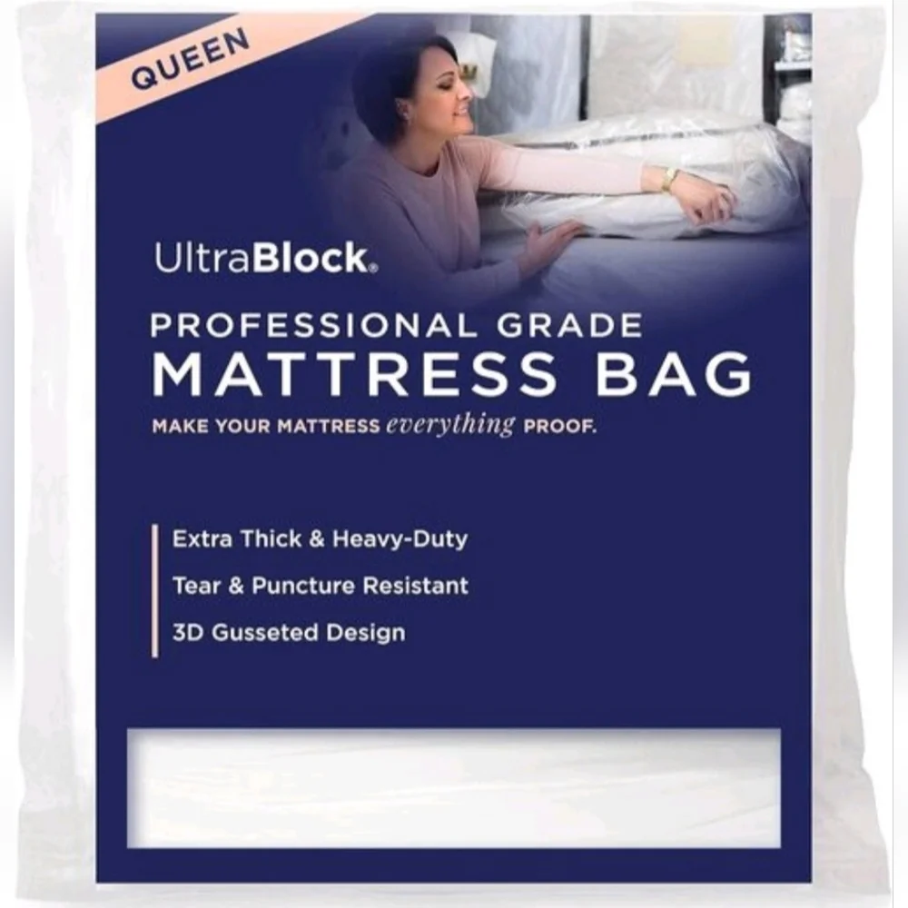 Queen Mattress Protector Bag Moving Storage Protection 6 Mil Thick Plastic NWT